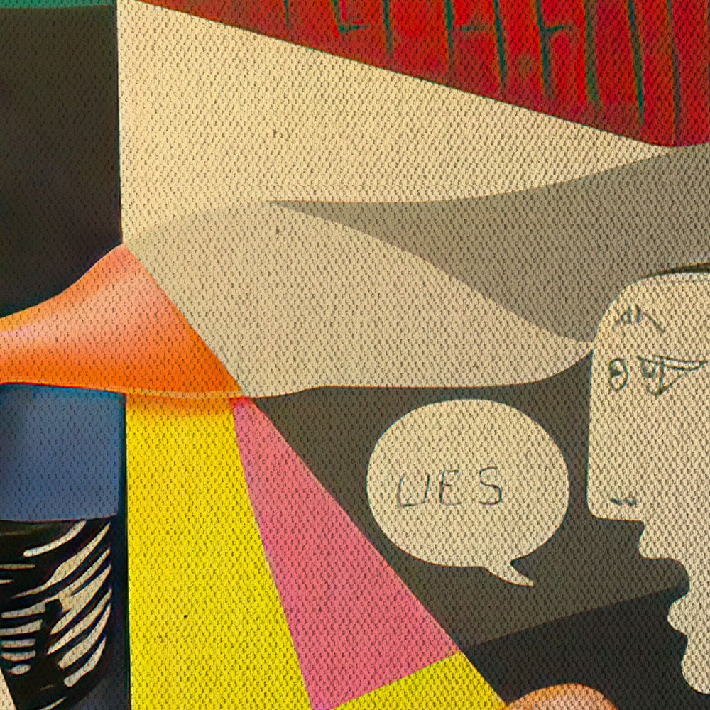 Guernicolor - Peinture contemporaine sur toile sur châssis en bois mesurant 110x50 cm - 3