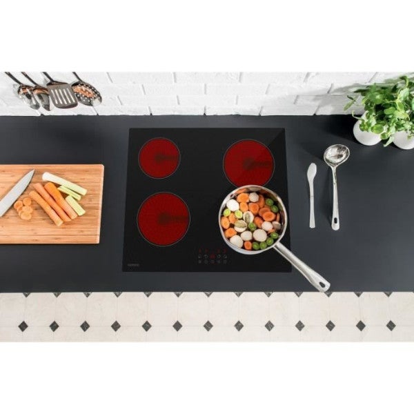 Plaque de Cuisson - Vitroceramique - OCEANIC - 4 foyers - Noir - 5