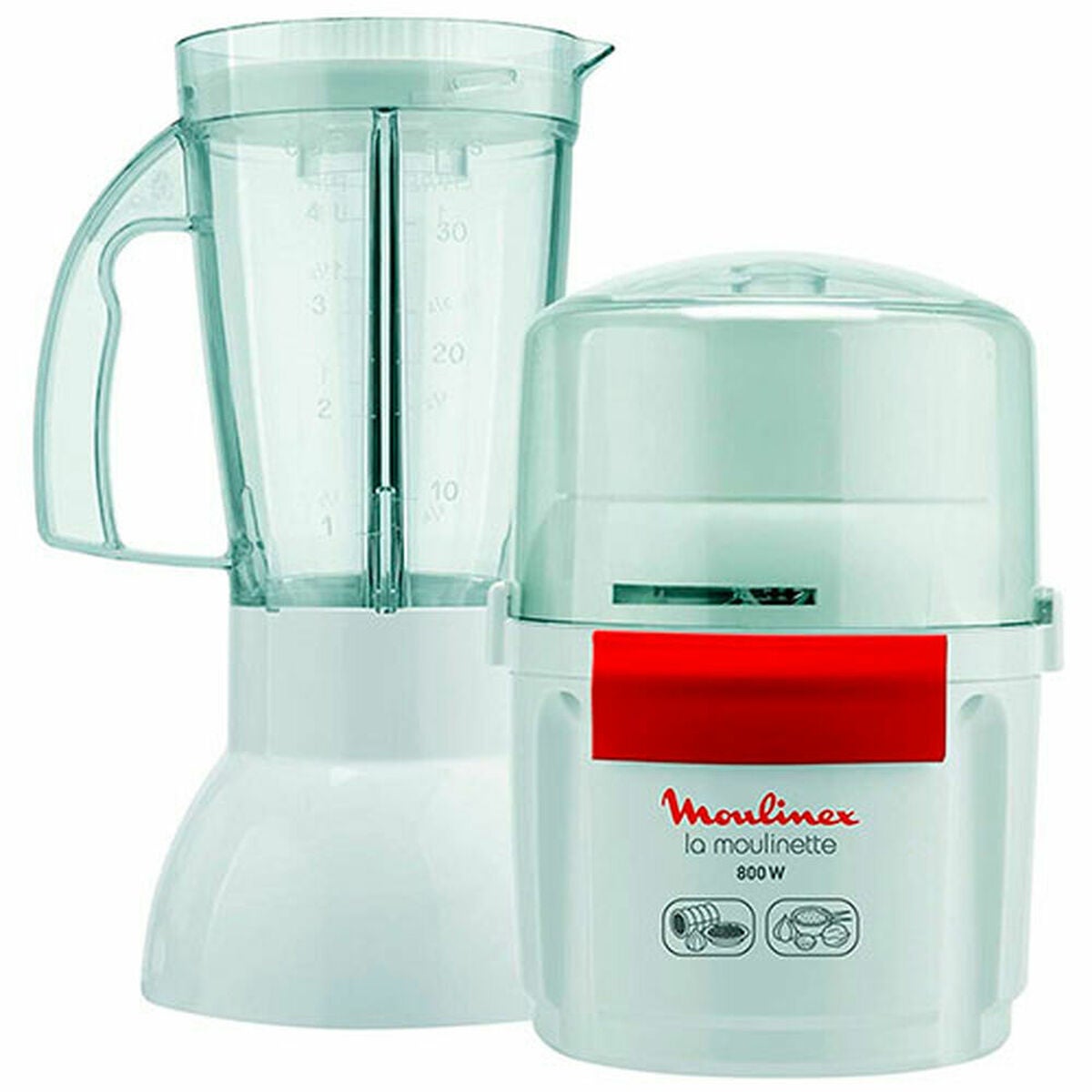 Moulinex Batidora Picadora 1,25 L 800 W Blanco/Negro/Carne , Leroy Merlin