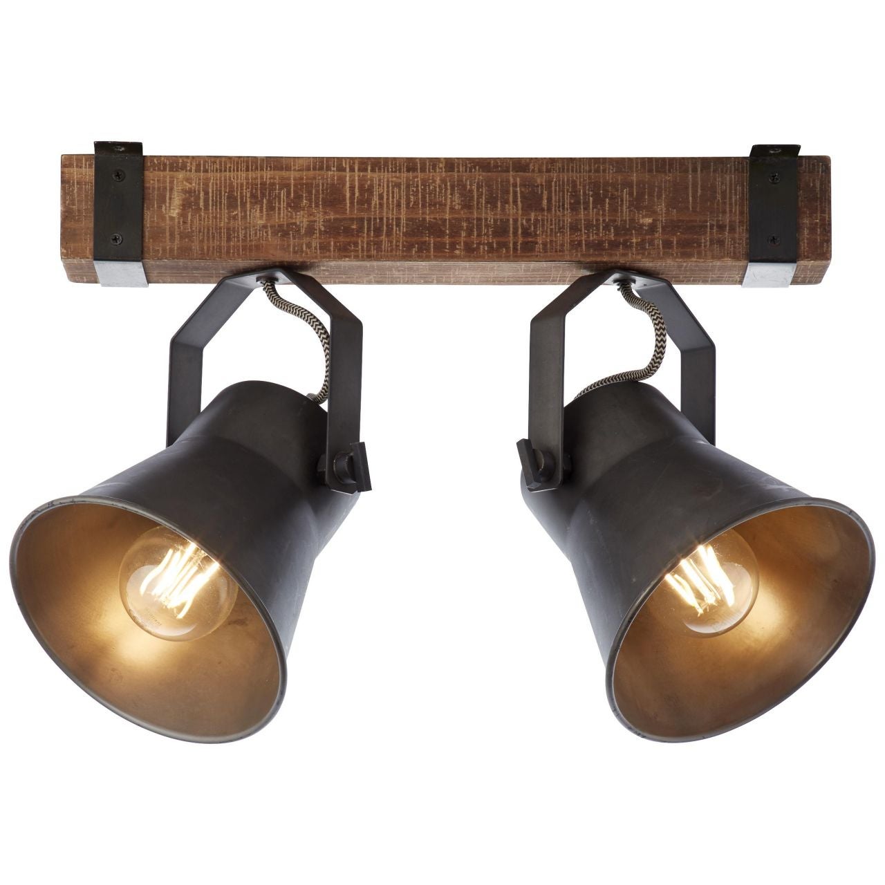 Lampa BRILLIANT, sufitowa Tannah 33cm czarna / naturalna, 1x A60, E27, 52W, odpowiednia do żarówek LED