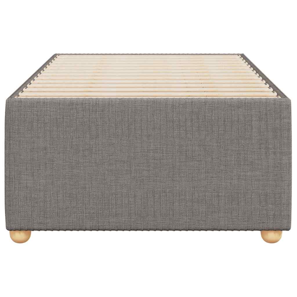 Cadre de lit sans matelas en tissu taupe pour la chambre, 100 × 200 cm - 4