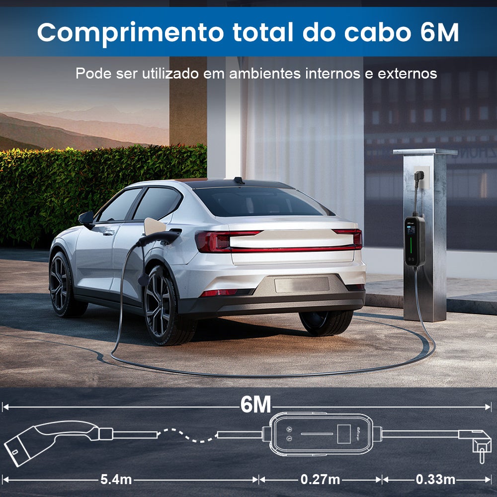 Carregador para Carros Elétricos 3.68 kW 16A Monofásico Type 2 - Cabo 6 m com Tomada Schuko, IEC62196 e IP65 HEXINEX - 2