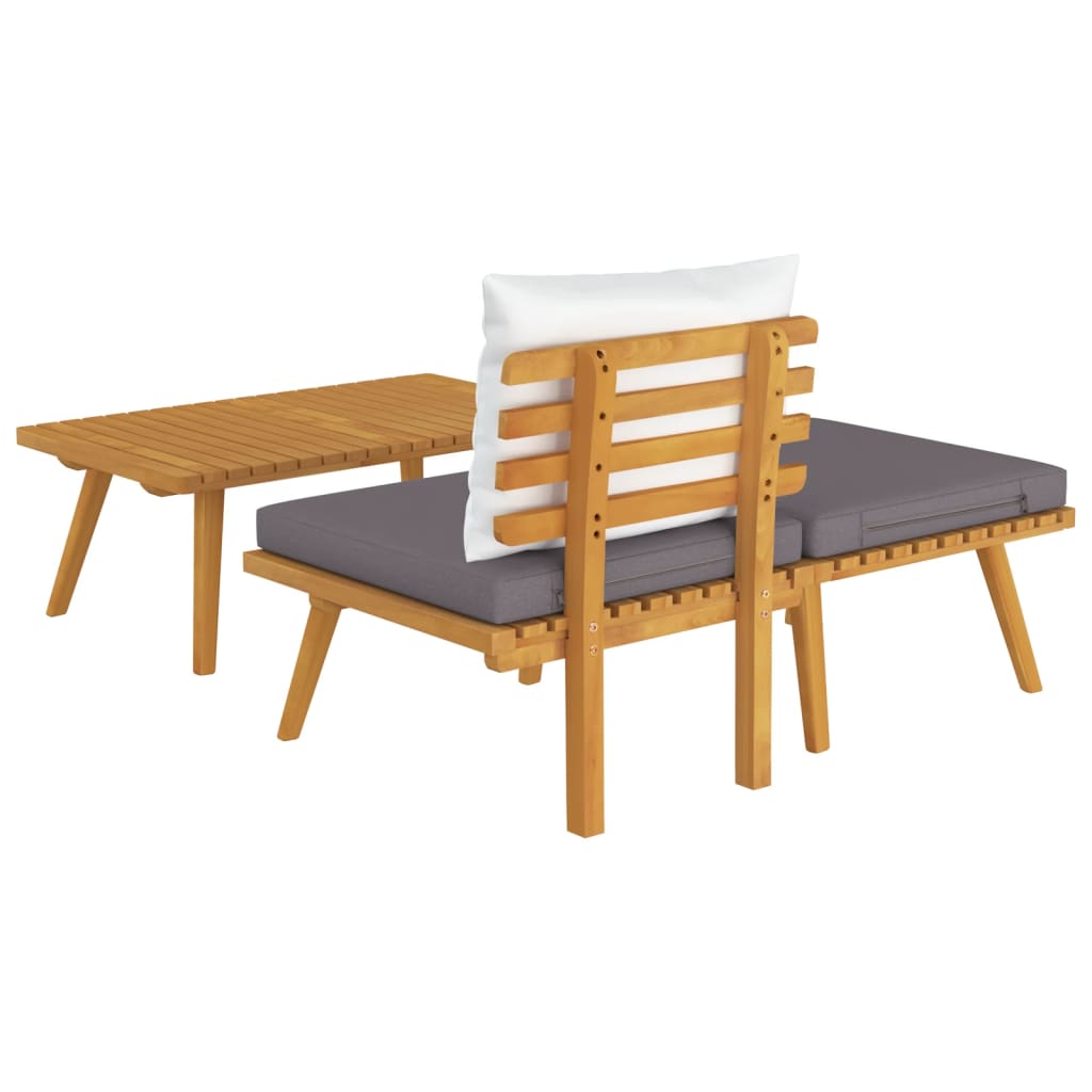 Maison Exclusive - Salon de jardin 3 pcs avec coussins Bois d'acacia massif - 5