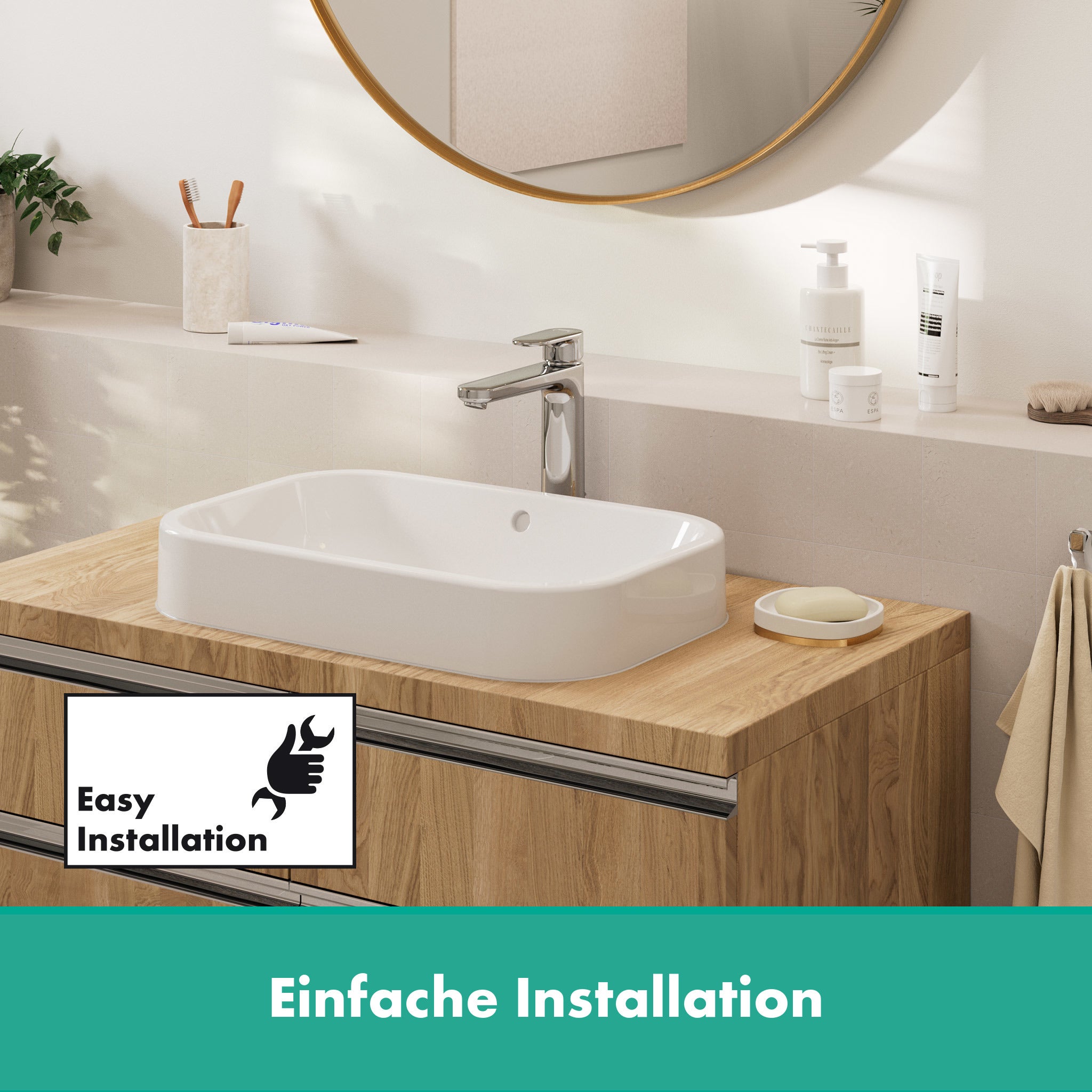 Mitigeur lavabo HANSGROHE Vernis Blend 190 sans tirette ni vidage noir mat - 7