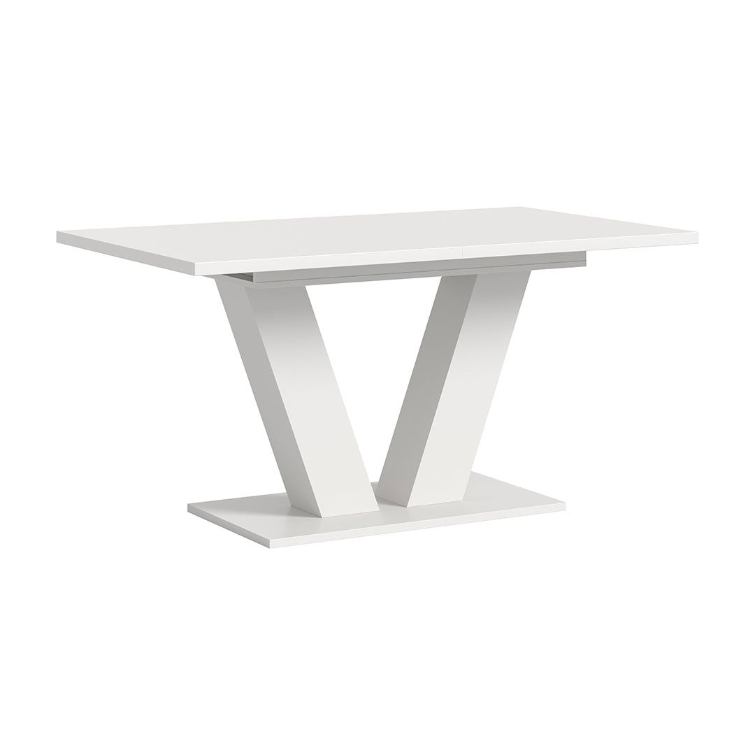 Motion stół do jadalni nogi V 90x150/190 cm z 1 wkładką biały.