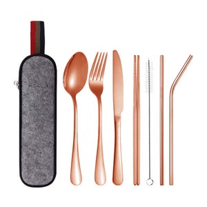 Kit Posate da Campeggio camper Pieghevoli acciaio inox Set