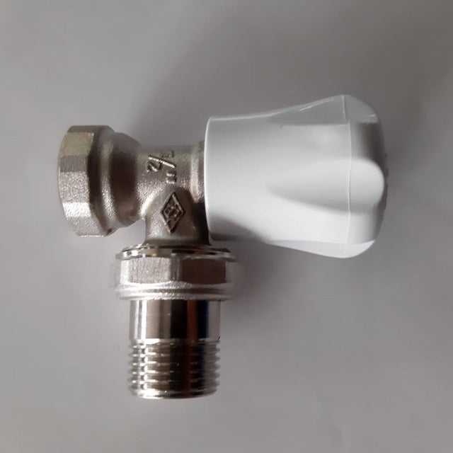 Robinet d'arrivée pour sèche-serviette blanc