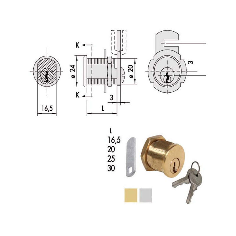 Cilindro Esterno CISA 10 02649-10-0 - Sicurezza Per Porte - Foto 2