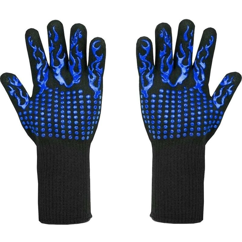 Gants De Soudure/ Cuisine ISSALINE - Cuir Résistant Haute Température - Pour Four, Barbecue, Soudure - Taille 10 Gants Longs Protection Avant-bras