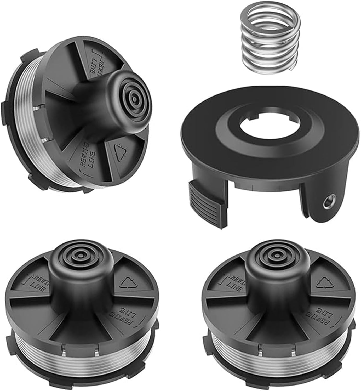 3 szt. szpulki z nicią, szpula zamienna do podkaszarki Makita 18V DUR181Z/DUR181RF/DUR181, zamiennik dla Makita 196146-9, pokrywa szpulki 195858-1