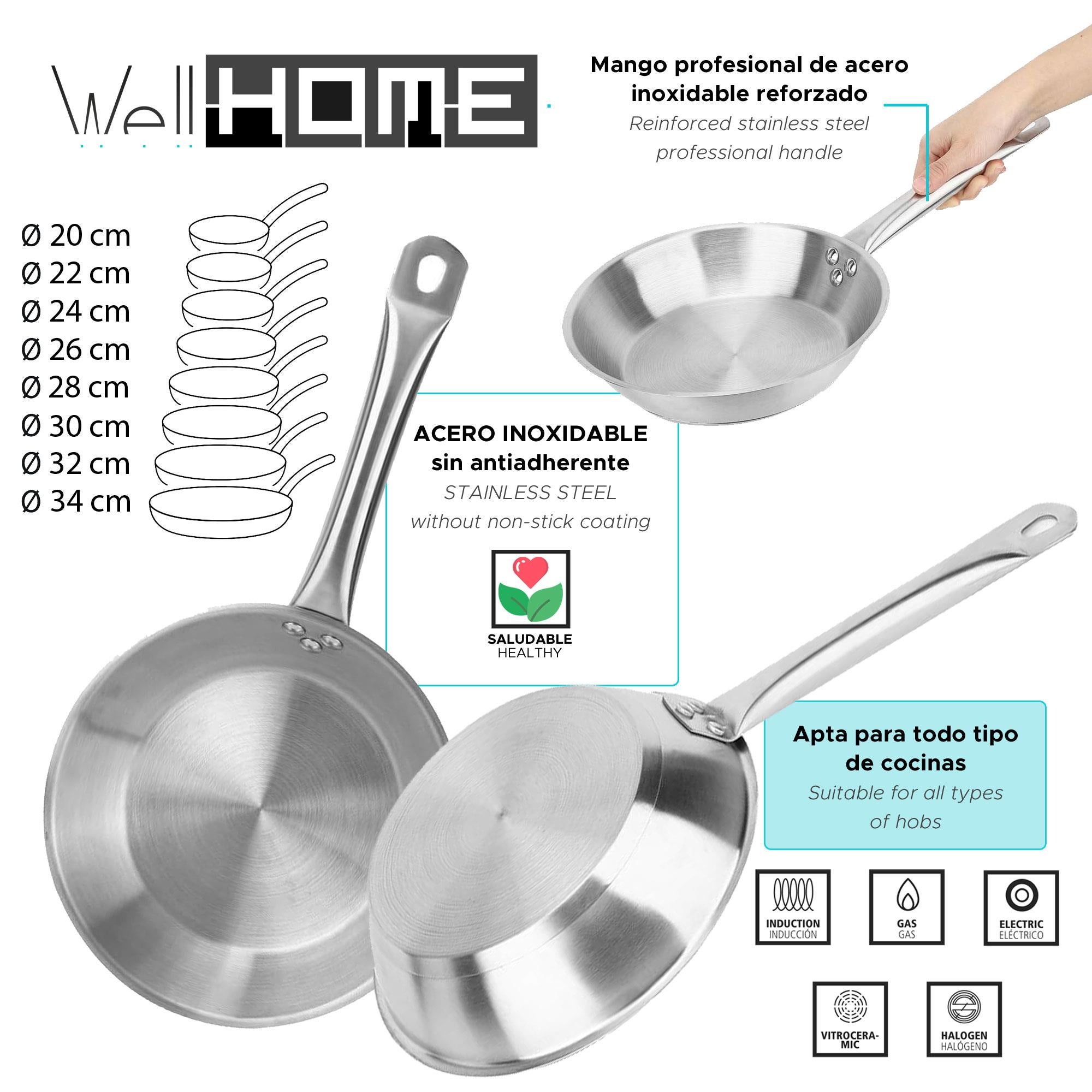 Sarten Induccion Acero - Sartén Profesional De Acero Inoxidable Alto Grado De | Cuotas Stainless Steel Pan