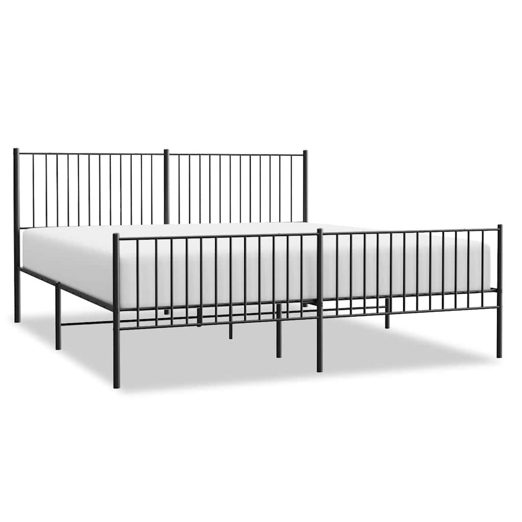 Estructura cama sin colchón con estribo metal negro 193x203 cm vidaXL - 2