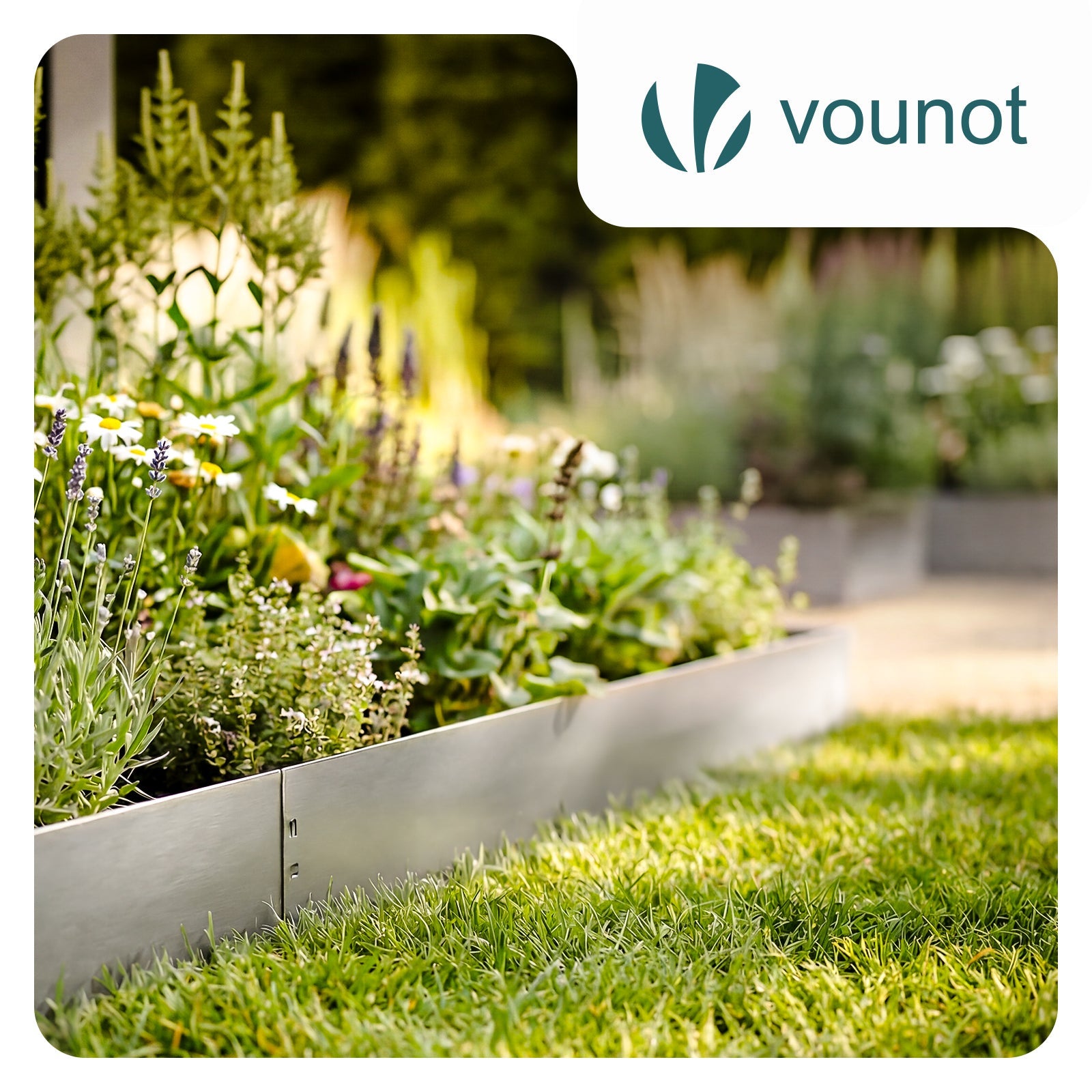 Lot de 10 Bordure de jardin en métal galvanisé flexible 100x13cm - clôture gazon antirouille 10m - VOUNOT® - 2
