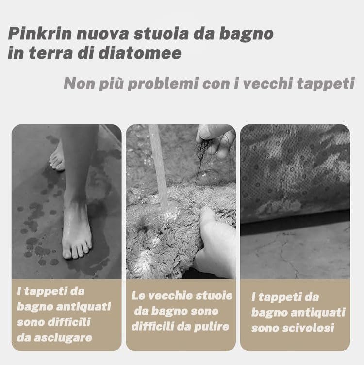 Tapis de Bain en Pierre de diatomée – Doux et Confortable, Tapis de Bain en Pierre Super Absorbant et antidérapant 40×60cm - 4