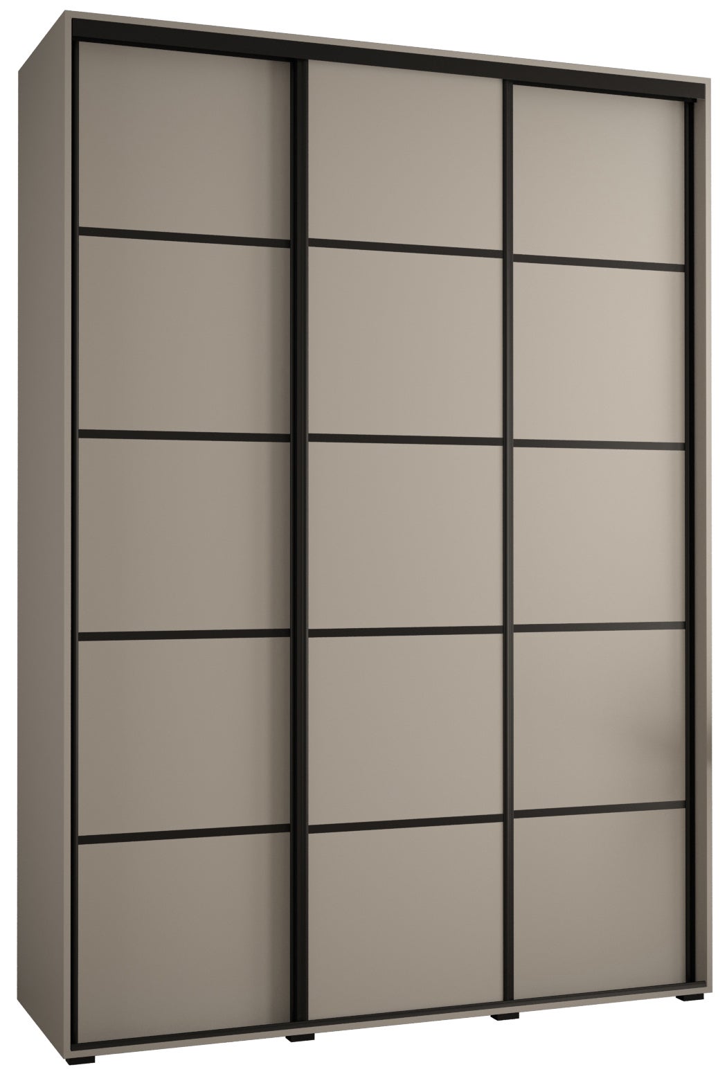 Szafa przesuwna wysoka Dakota 4 170 x 60 x 235,2 cm kaszmir + u. czarny - Abiks Meble