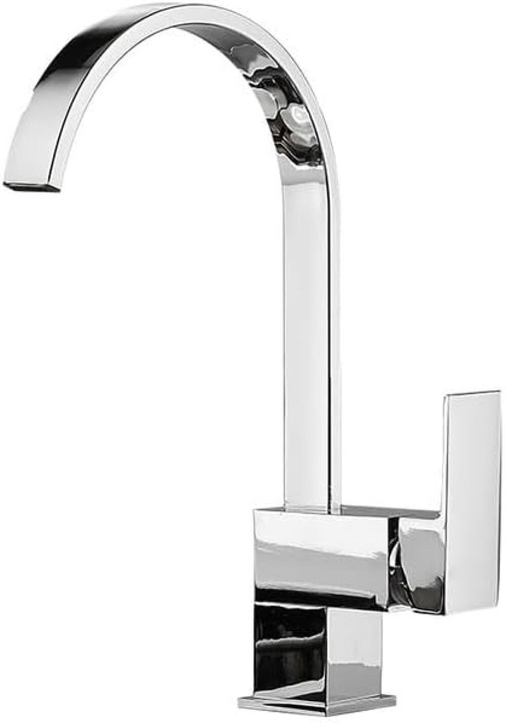 Bateria kuchenna z wysoką, kwadratową wylewką - Bateria zlewozmywakowa (stop ocynkowany)