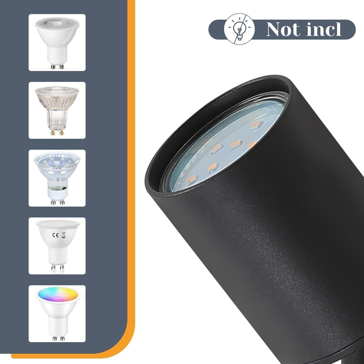 NETTLIFE Foco LED Negro GU10 Giratorio de 330° Lámpara de Pasillo Moderna Aplique de Pared Industrial para Sala de Estar Dormitorio Cocina - 3