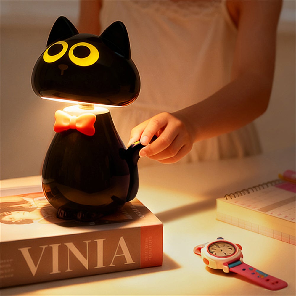 Lampada da scrivania forma di gatto birichino dimmerazione RGB continua luce notturna con timer per camera da letto adatta per camera letto/soggiorno - 4