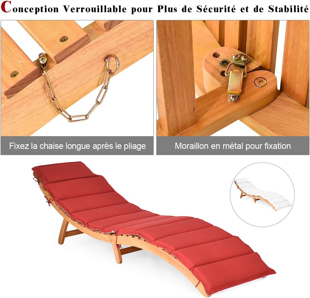 Lettino Prendisole Pieghevole per Giardino, Sedia a Sdraio