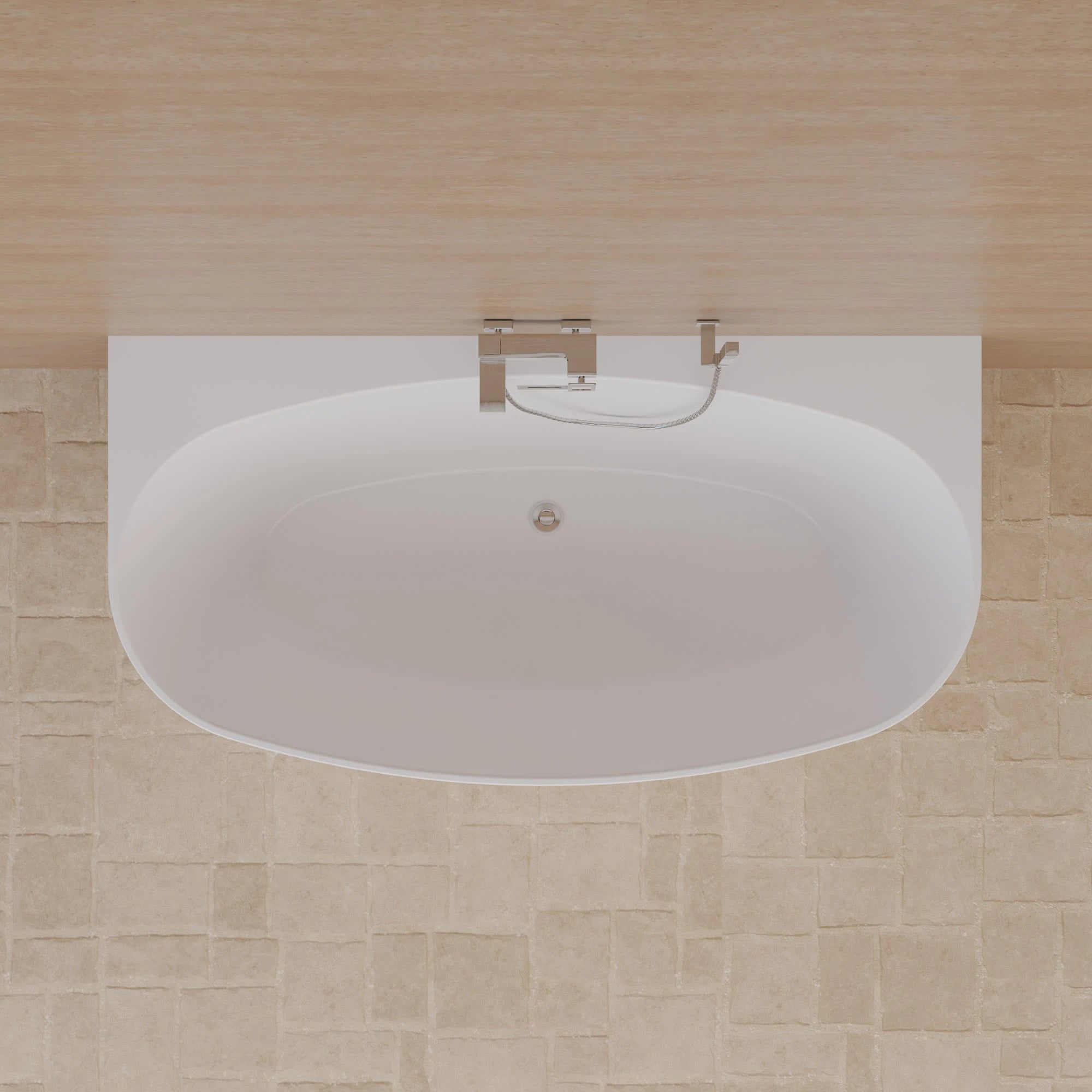 Baignoire Semi-îlot Murale Magic 170 Blanche 170 X88 X58 Cm, By Spalina - 2