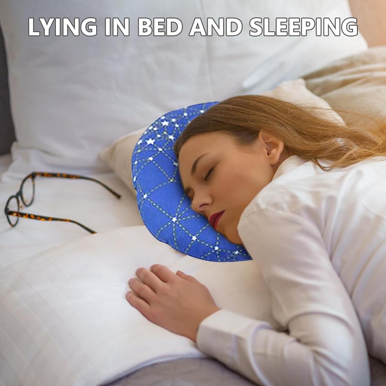 23*23*5CM (Blau) Coussin De Piercing Avec Trou, Coussin Piercing Avec Trou, Oreiller Avec Trou, Coussin Donut Pour L'oreille, Coussin Oreille - 3