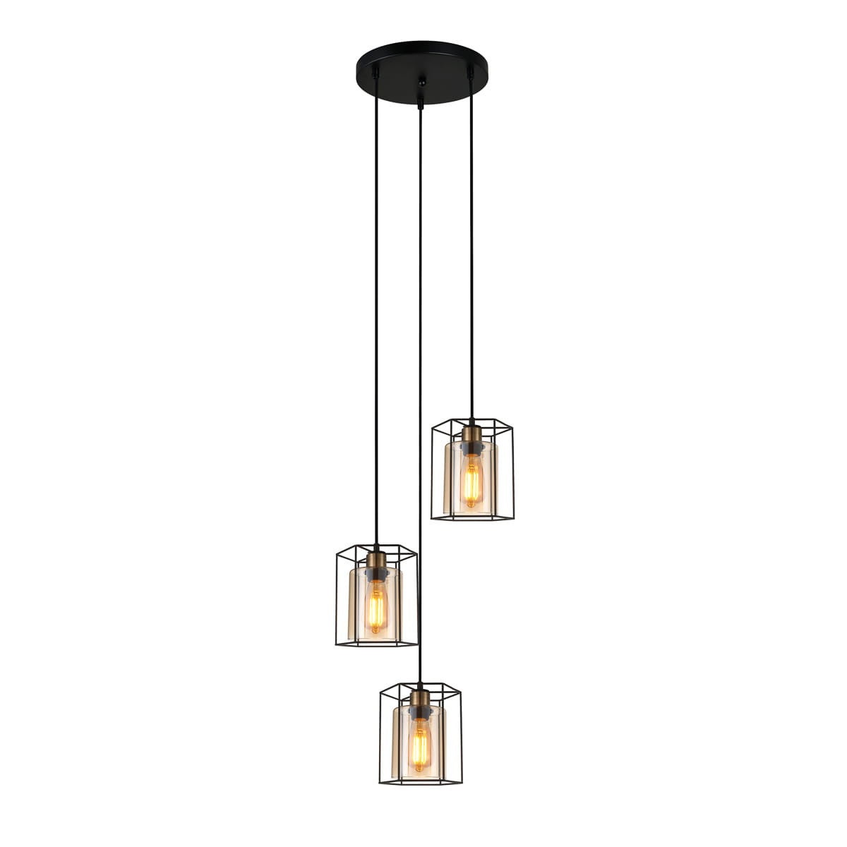 Lampa sufitowa wisząca Kalula czarno-miedziana 3xE27x40W industrialna wym: 97 x 25 x 25 cm metal Italux