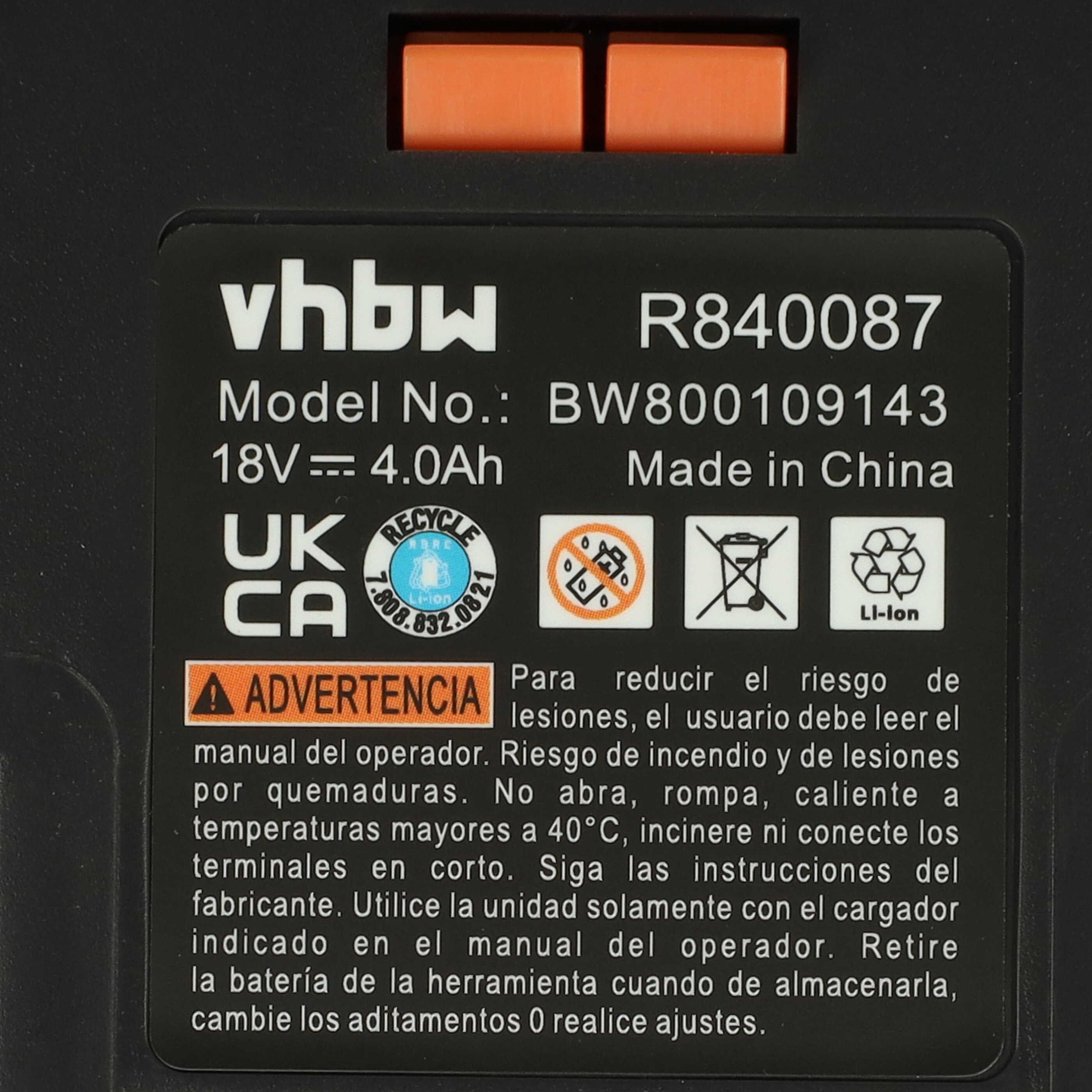 vhbw 1x Batterie compatible avec AEG BS 18C LI-202C, BSB 18, BS 18G, BSB 18 G, BS18G, BSB 18 C, BSB18G outil électrique (4000 mAh, Li-ion, 18 V) - 4