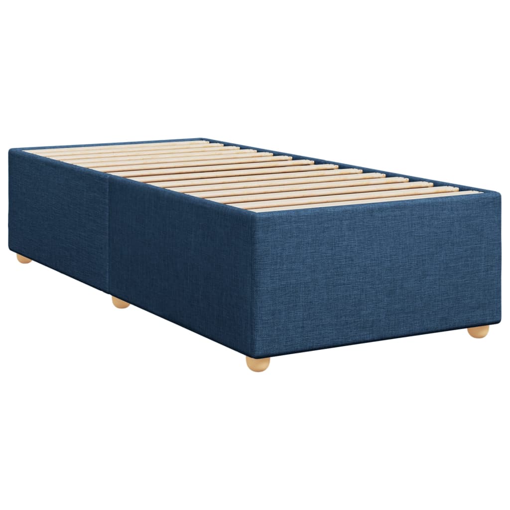 Sommier à lattes de lit avec matelas Bleu 100x200 cm Tissu - 5