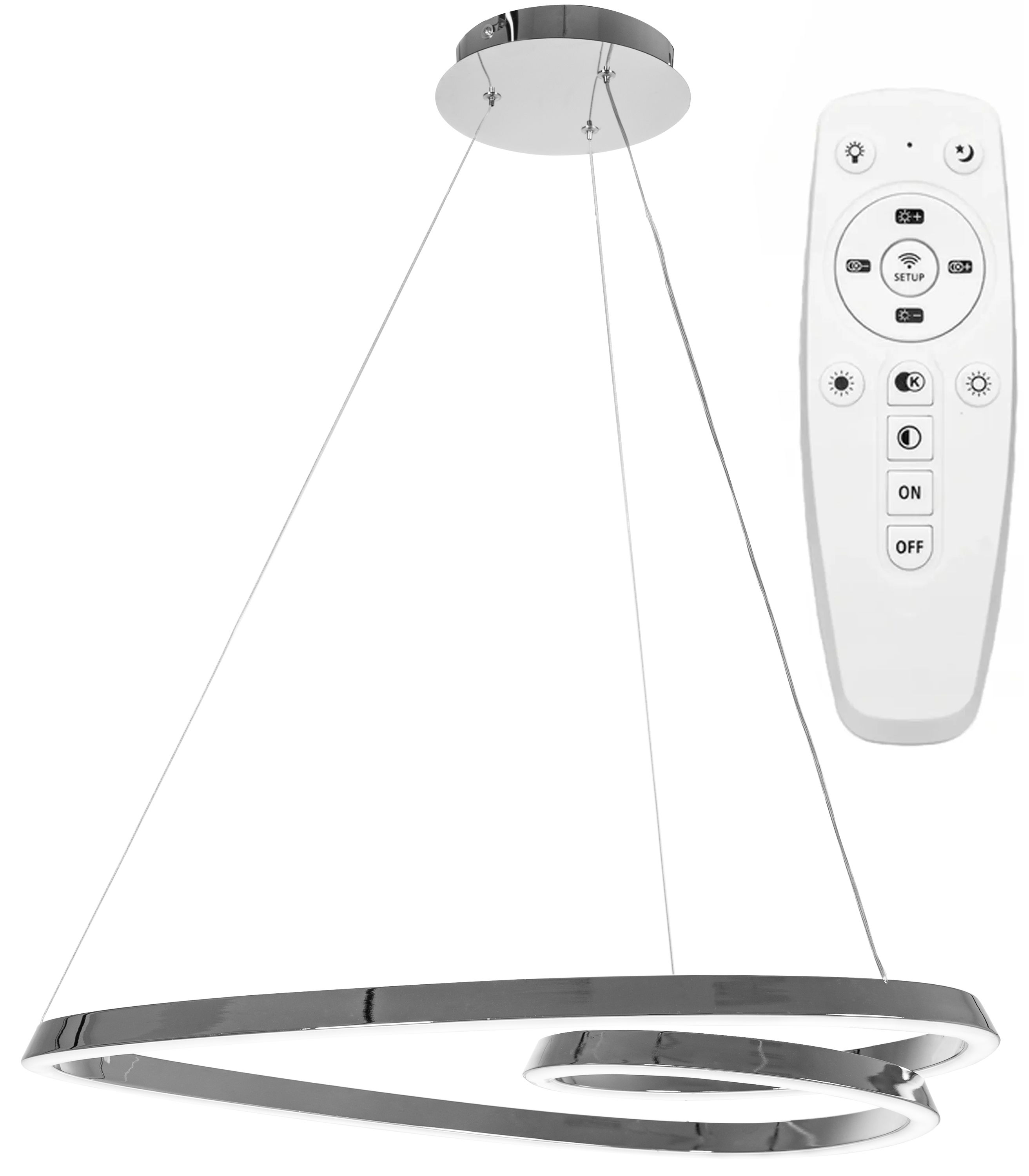 Lampa Sufitowa Wisząca Led Toolight Led App798-Cp Loop Chrom