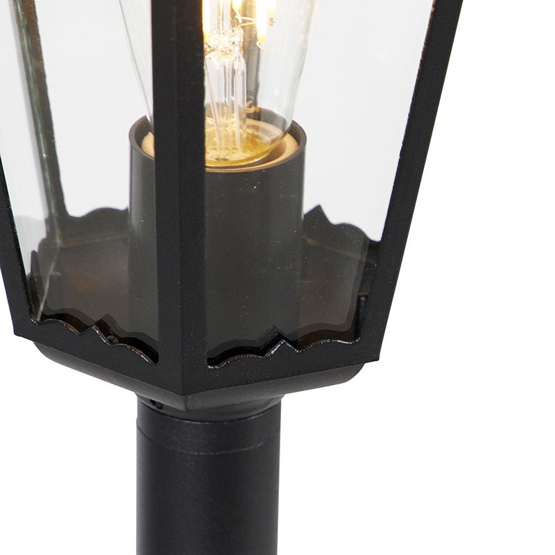 Qazqa classic-antique lanterne da esterno per giardino - New Orleans - nero, max. 60w, compatibile con lampadines LED, e27 - 6