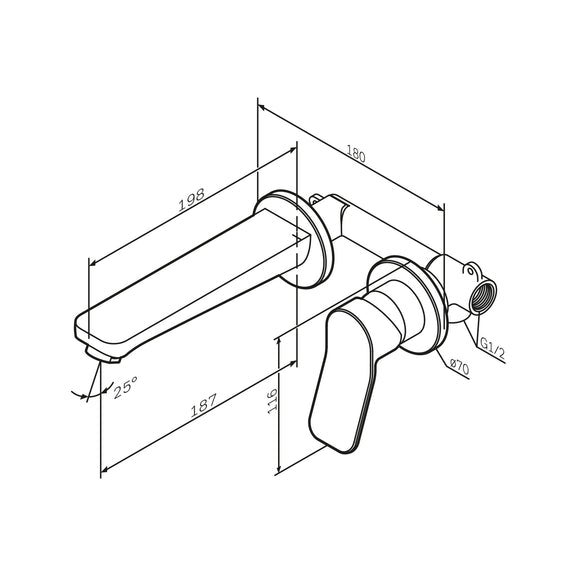 Robinet mitigeur de baignoire à encastrer Robinet Salle de Bain Chromé, FXA72600 AM.PM X-Joy - 9