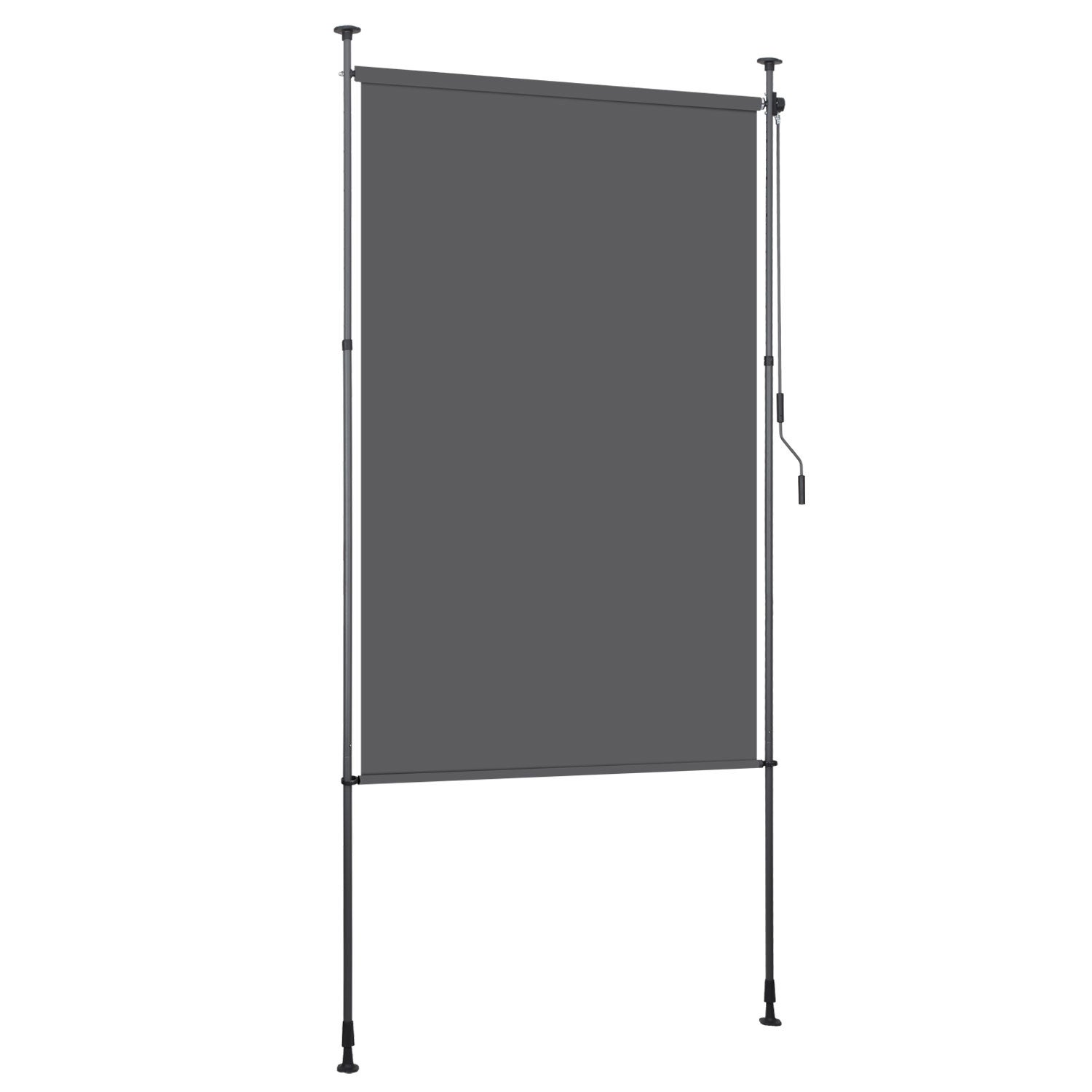 Żaluzja pionowa Roleta zewnętrzna Roleta zewnętrzna z ochroną anty UV Żaluzja zewnętrzna z drążkami teleskopowymi bez wiercenia 150 x 270 cm Antracyt