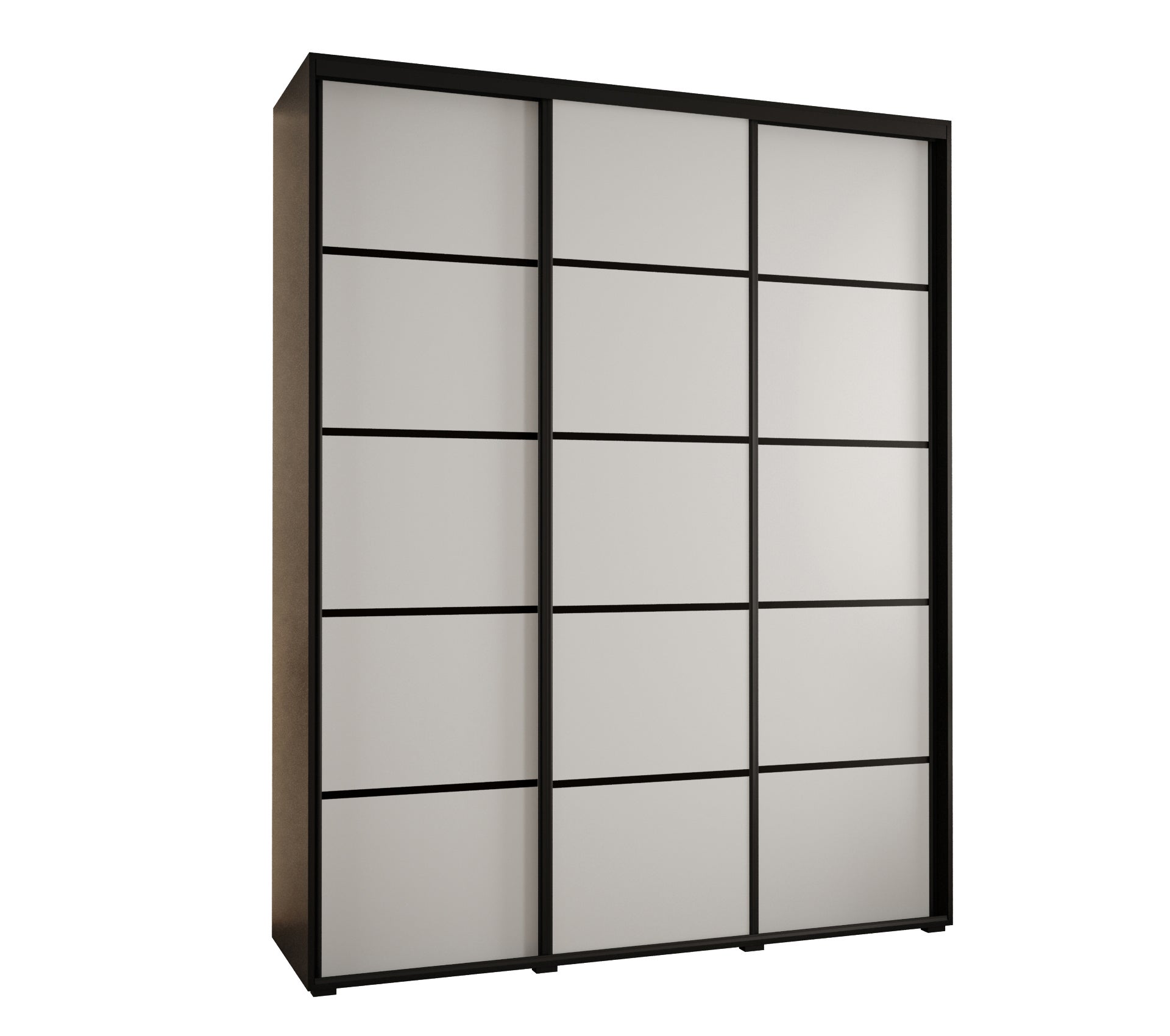 Szafa przesuwna wysoka Davos 4 190 x 60 x 235,2 cm czarny + biały + u. czarny - Abiks Meble