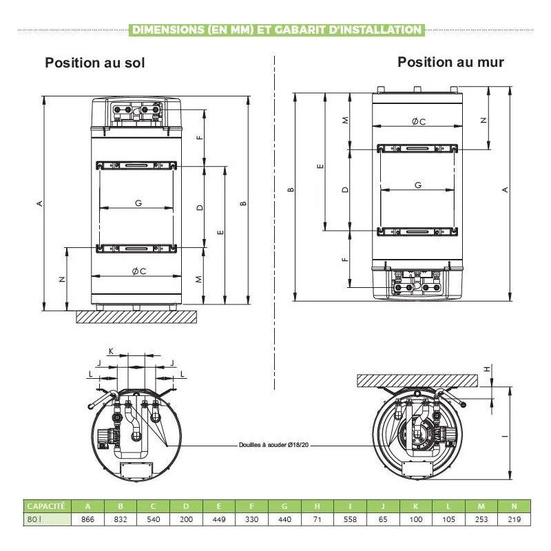 Ballon de stockage pour chaudière mixte Chaffoteaux CELECTIC 80 litres - 3