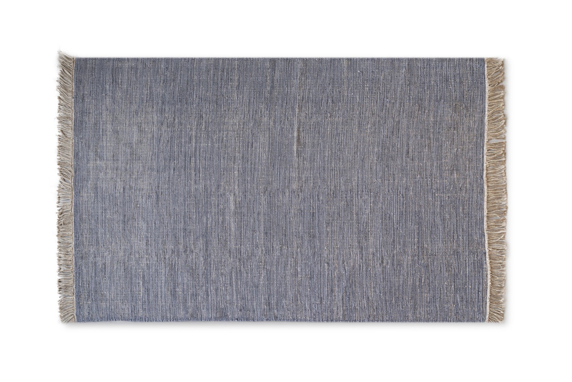 Szary bawełniany dywan z naturalnymi frędzlami z juty 175x235 cm