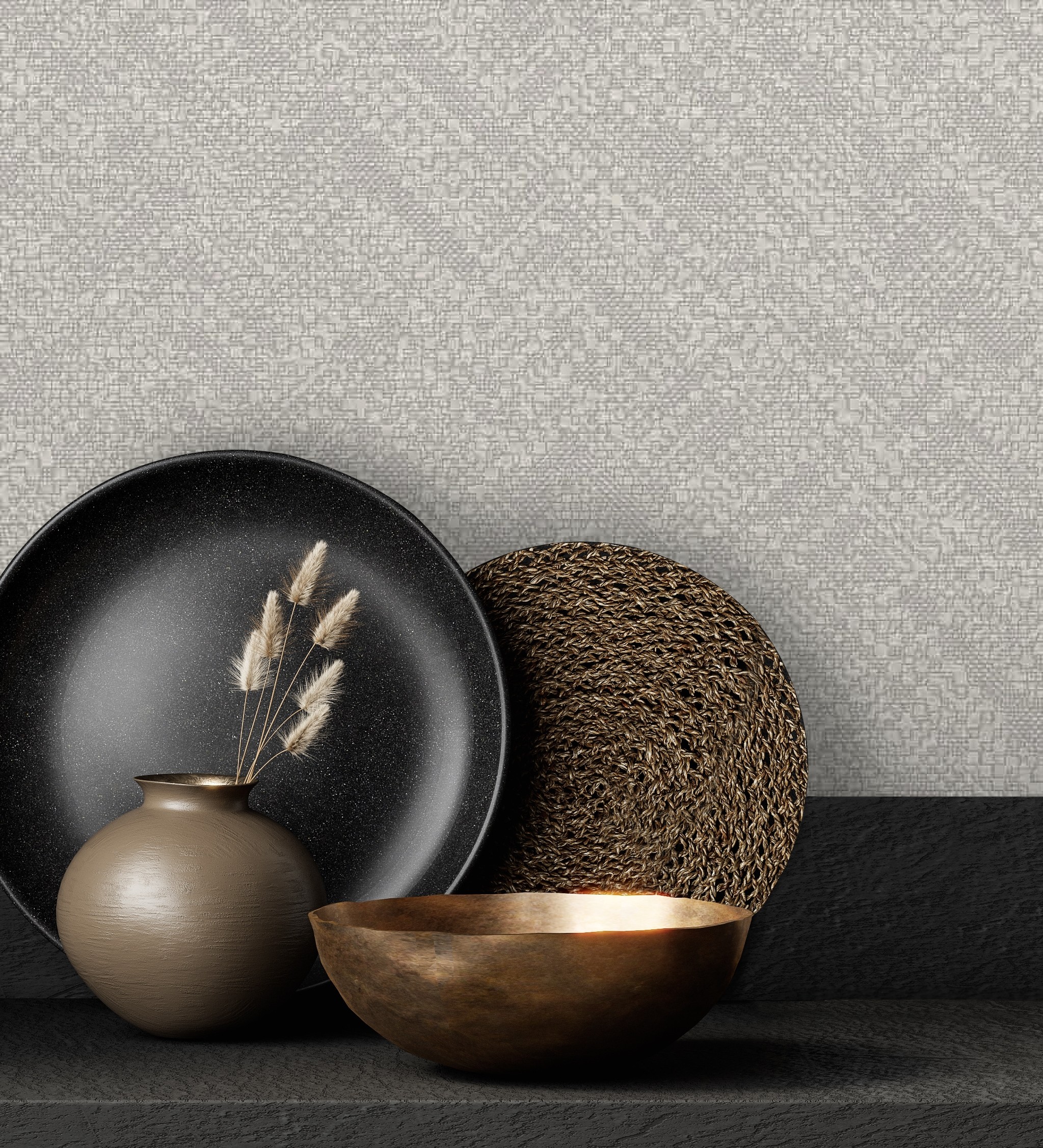 Papel pintado vinílico lavable texturizado con ligeros toques metalizados - zayed 680961 de gaulan - rollo de 10 m x 1,06 m