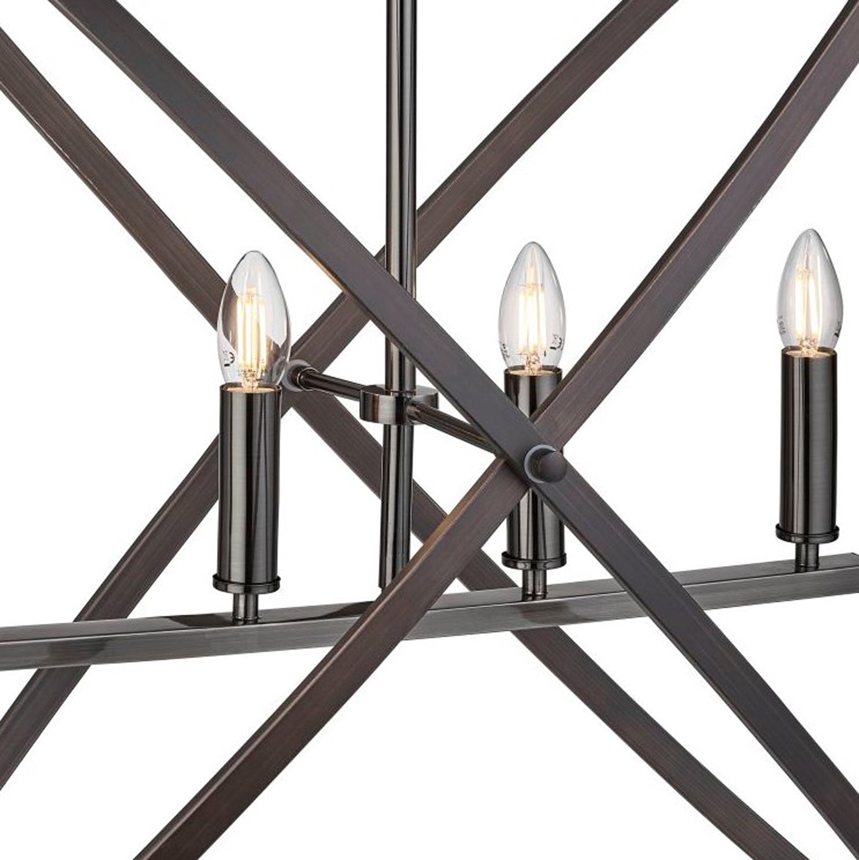 Suspension HOOPLA 4L Métal étain Diamètre 62 hauteur 150cm E14 4x60w maxi - 3