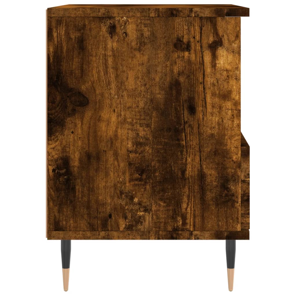 Table de chevet chêne fumé 40x35x50 cm bois d’ingénierie - 6