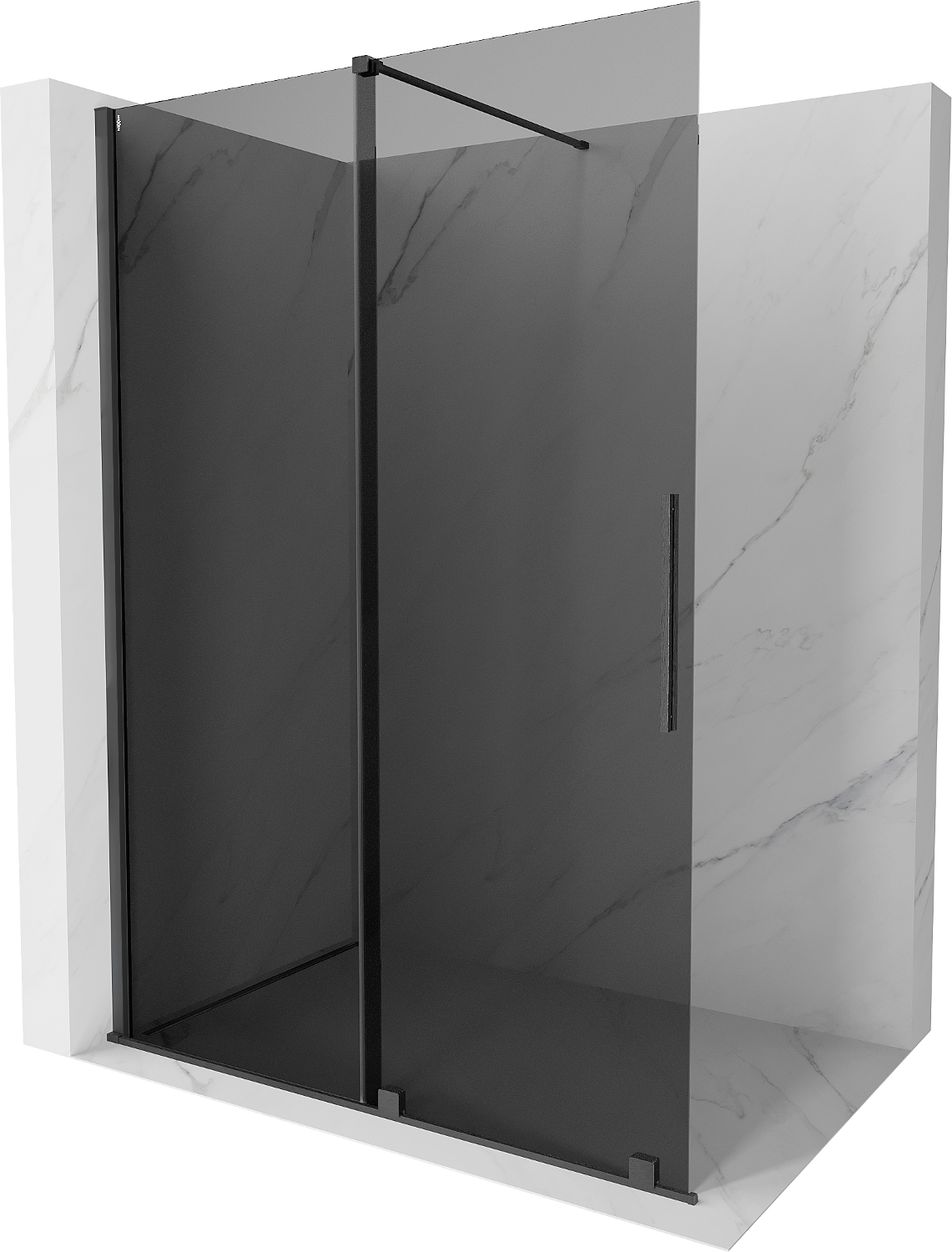 Mexen Velar ścianka prysznicowa rozsuwana Walk-in 130 x 200 cm, grafit 8 mm, gun gray szczotkowany - 871-130-000-43-66
