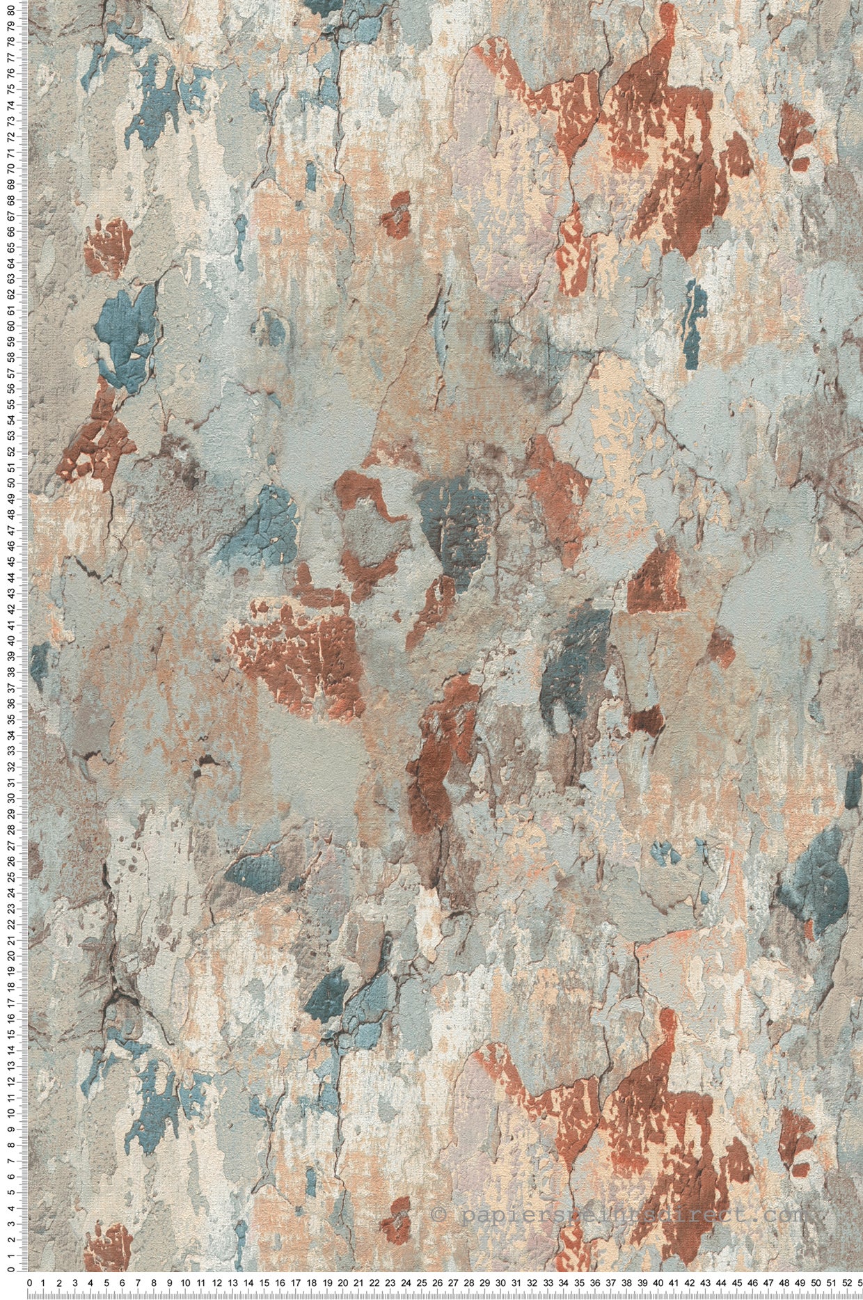 Papel pintado vintage decorativo imitación desgaste papel pintado rojo, azul, gris y beige con textura papel pintado creativo