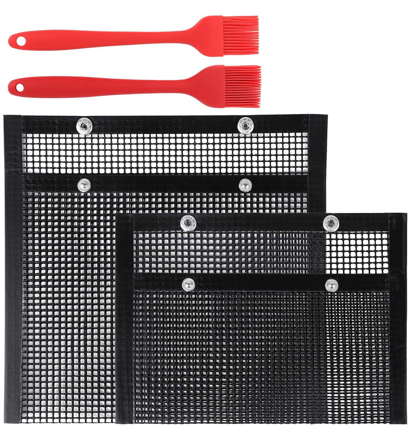 Siatkowe torby do grillowania na świeżym powietrzu – wytrzymałe, nieprzywierające, wielokrotnego użytku i łatwe do czyszczenia – 22*27 cm + 24*14 cm +