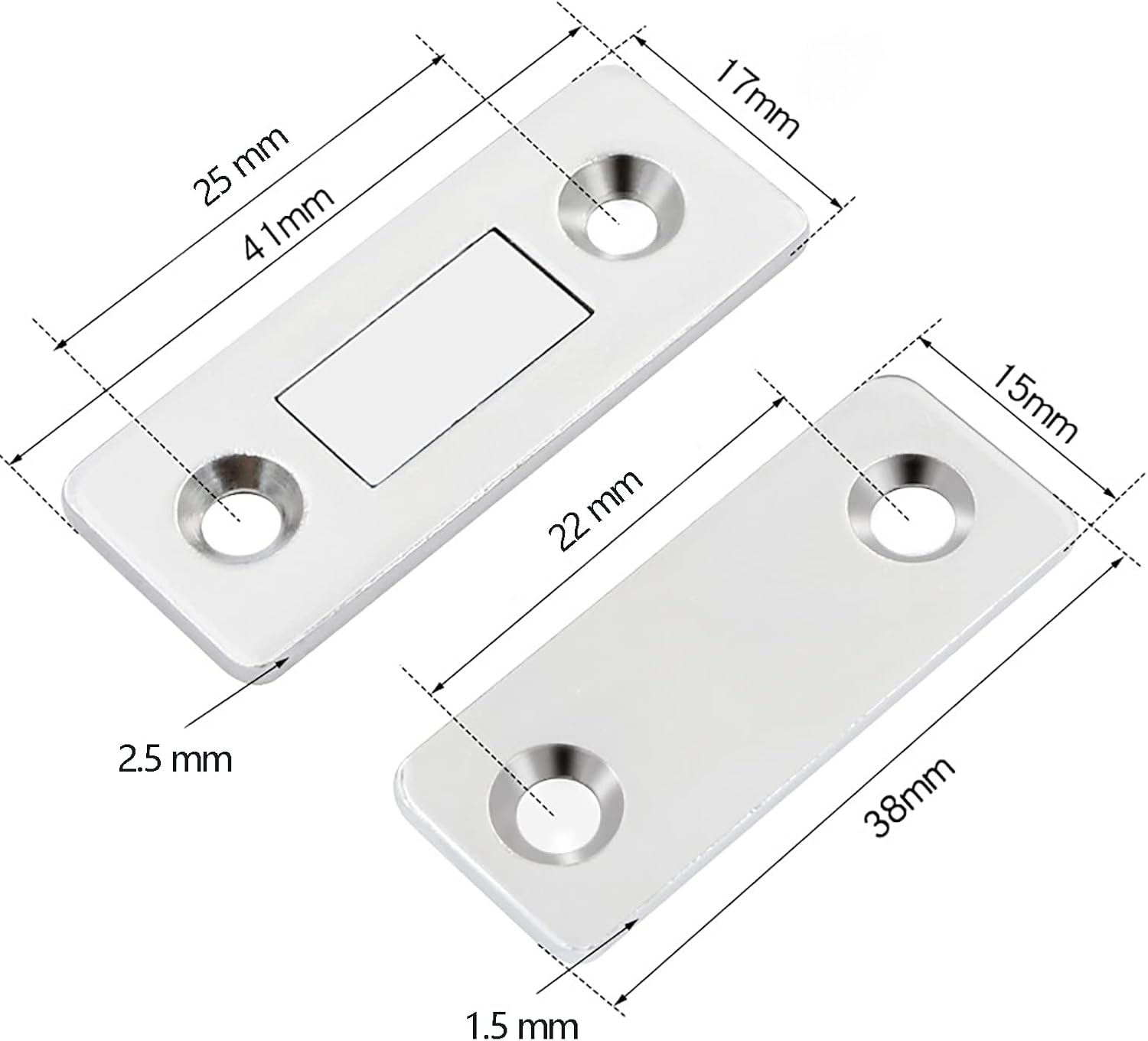 Chiusure Magnetiche Per Porte - 2 Pezzi, Autoadesive O Con Viti, Per Armadi E Ante