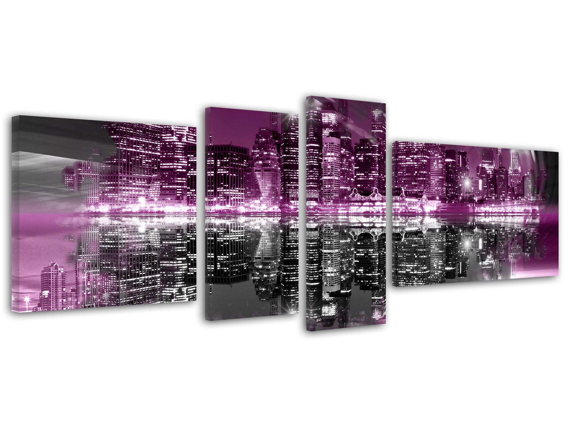 Kit 4 Toiles Imprimées Tableau Déco New York - 120x70cm Chaque - GRAPHIC EXPRESS - Neuf