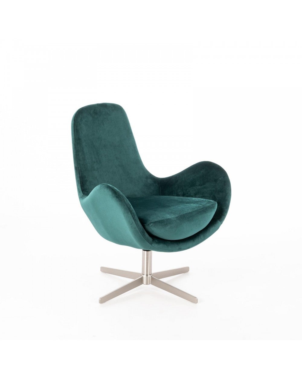 Sillón olga de terciopelo y metal verde petróleo sts