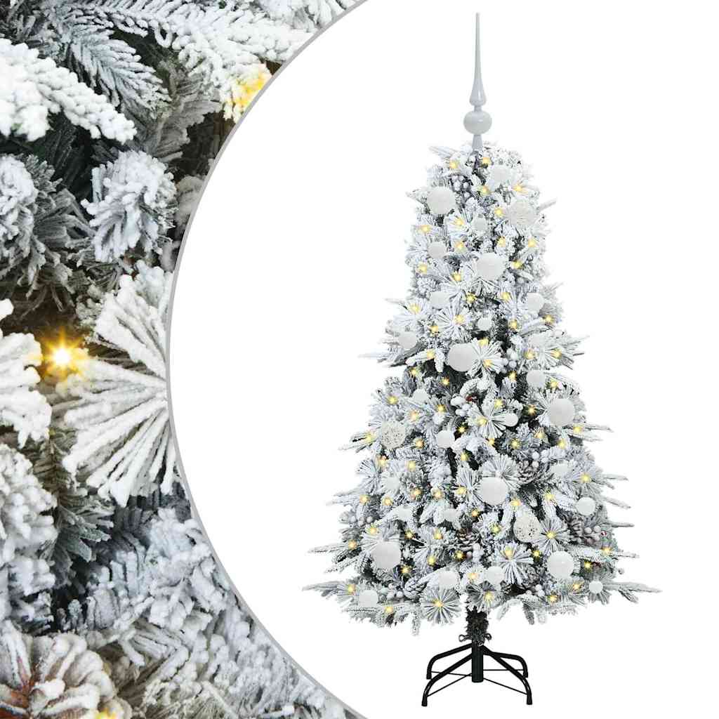 Sztuczna choinka z zawiasami z podstawą Zielony 120 cm PE i PVC