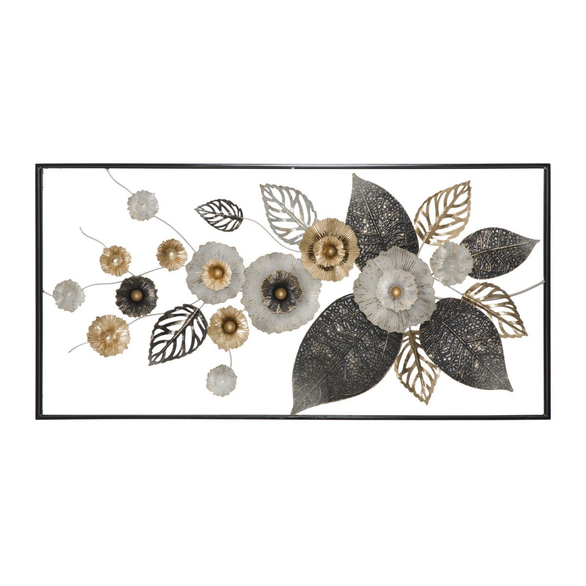 Metalowa Dekoracja 3D Kwiaty 5, Metal, Wielokolorowy, Seven Design