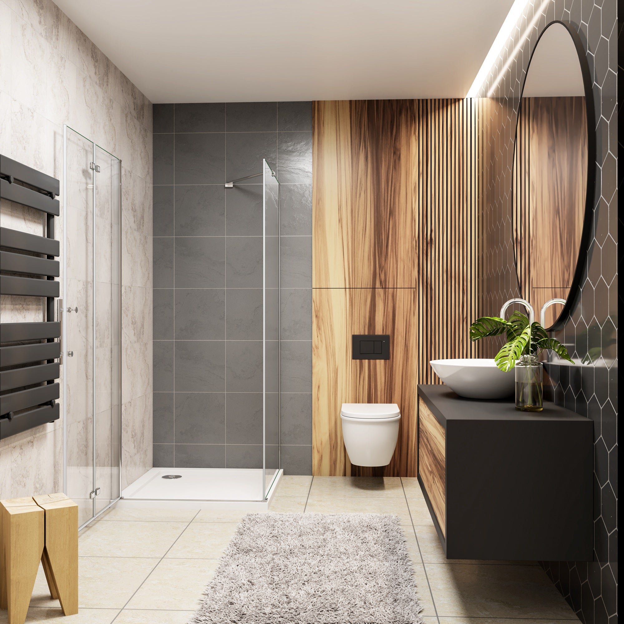 Box Doccia Angolare Alto 185 cm Porta Battente Pieghevole Parete Laterale 70x80 cm Vetro 6 mm Temperato Anticalcare con Barra Stabilizzatrice - 3