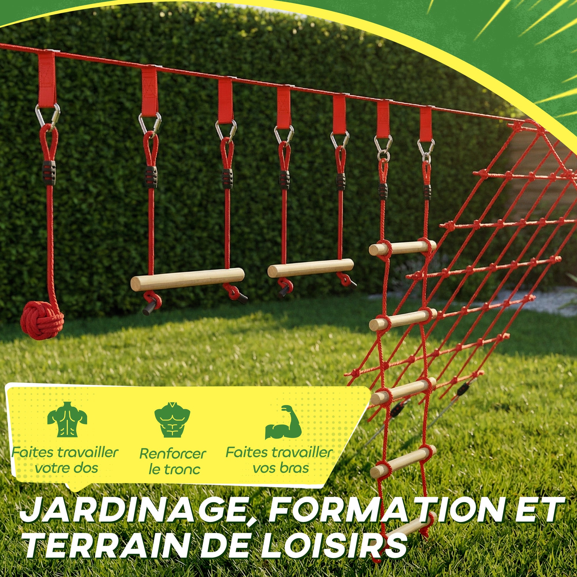 Parcours d'obstacles ninja pour enfants PP AIYAPLAY - 8