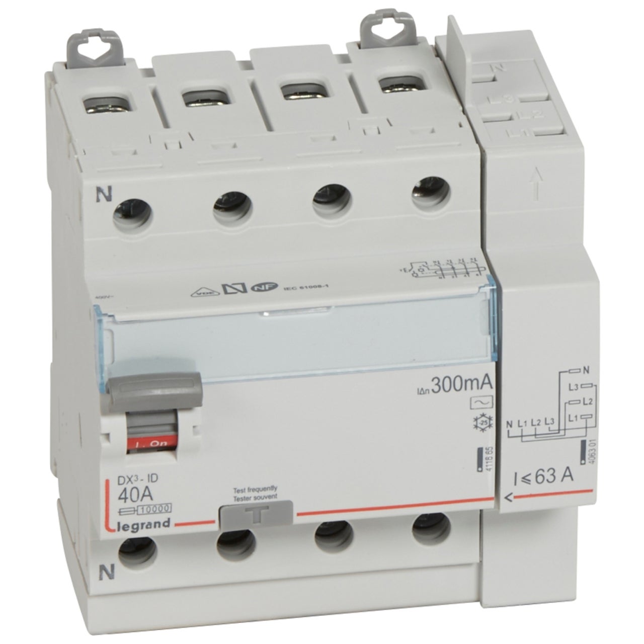 Bloc Différentiel - Phase + Neutre - 40a - 300 Ma - Type Hi - Hager