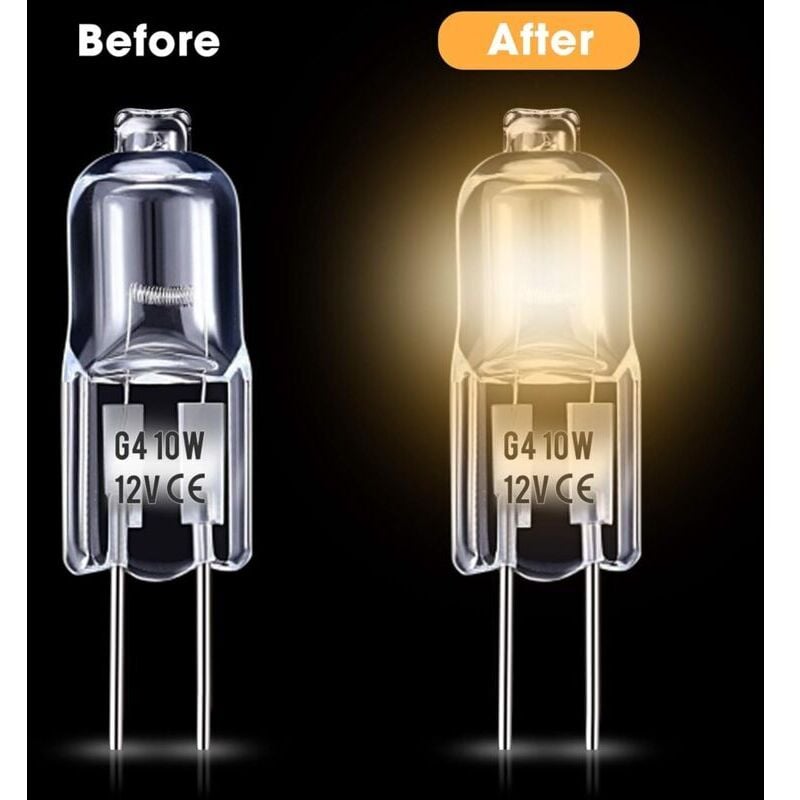 Ampoule spécifique, Ampoule G4 12V 10W,Lampe à Capsule Transparente lot de 10 - 2